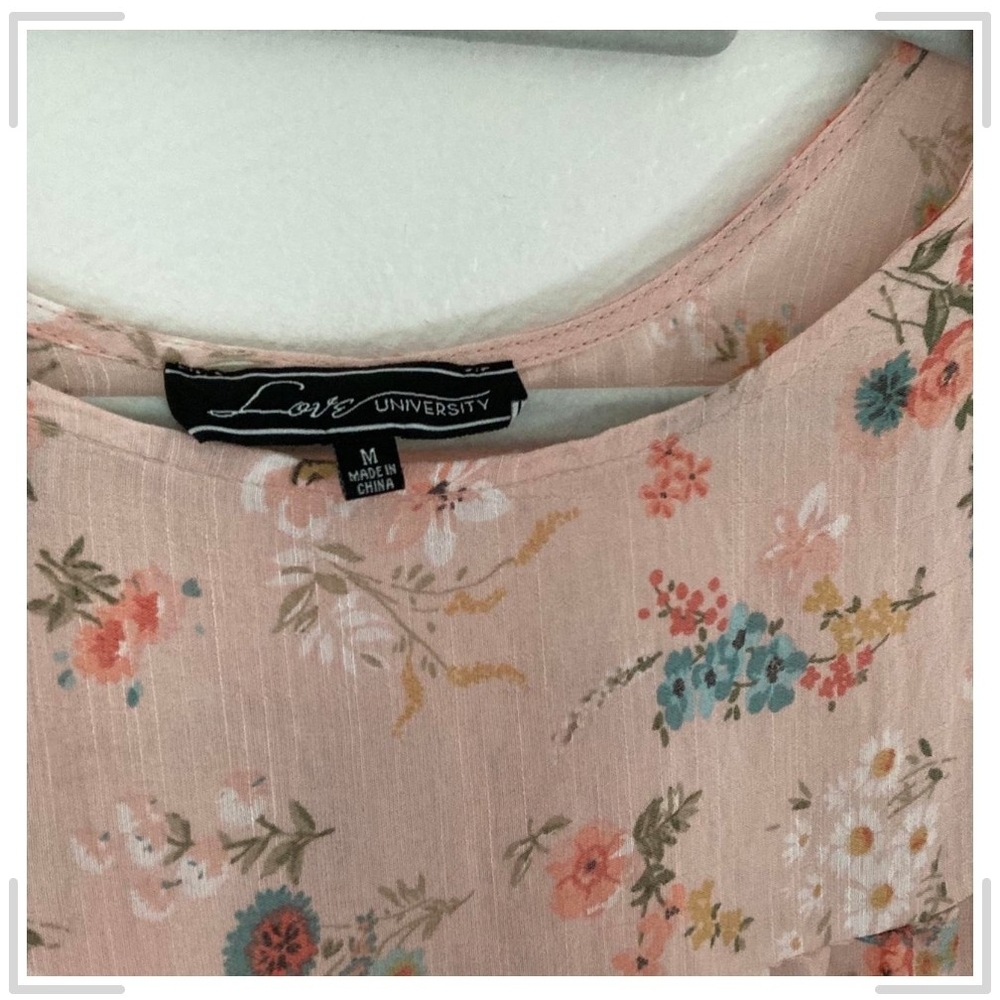 Pre-owned Floral Ruffle Blouse in Pink - Picture 3 of 4